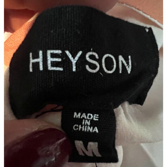 Heyson Polka Dot Spaghetti Strap Maxi Dress Peach White Medium Boho Cottage Core - Picture 3 of 5